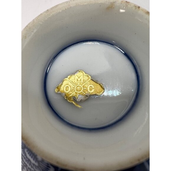 2 Vtg Porcelain Blue Design Rice Bowls No Chips - Picture 6 of 8